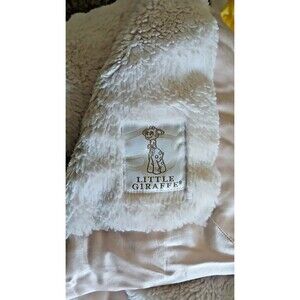 Little Giraffe Baby Blanket Made USA Luxe faux Fur Satin Edge